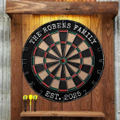 Custom Family Name Rustic Dartboard Dartbord