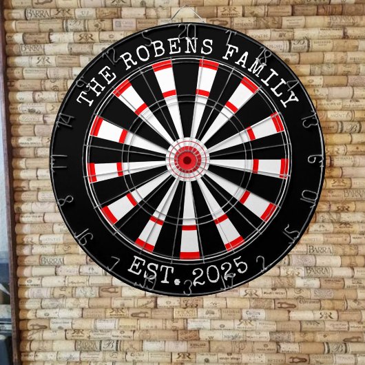 Custom Family Name Rustic Dartboard Dartbord