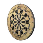 Custom Family Name Stars Gold Black Personalized Dartbord (Voorkant Rechts)