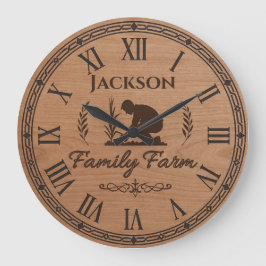 Custom Family Name Wall Clock – Family Farm  Grote Klok