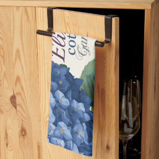 Custom Family Name Watercolor Hydrangea Theedoek