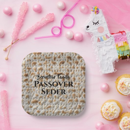 Custom Family Passover Seder Matzah Papieren Bordje (Feest)