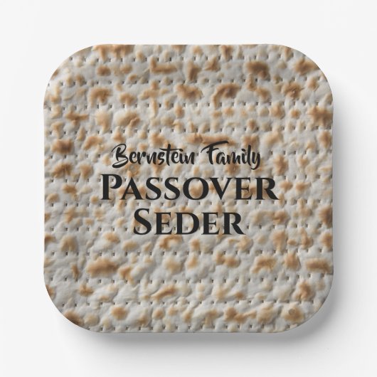 Custom Family Passover Seder Matzah Papieren Bordje (Voorkant)