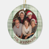 Custom Family Photo Christmas Ceramic Ornament  (Links)