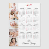 Custom Family Photo Collage 2026 Calendar Magnet (Devant)