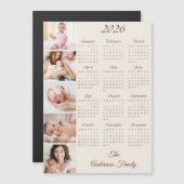 Custom Family Photo Collage 2026 Calendar Magnet (Devant / Derrière)