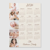 Custom Family Photo Collage 2026 Calendar Magnet (Devant)
