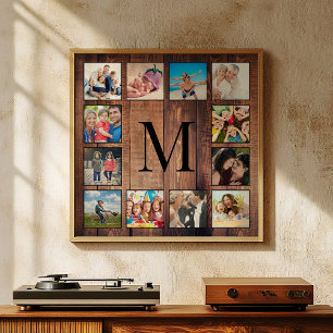 Custom Family Photo Collage Reclaimed Wood