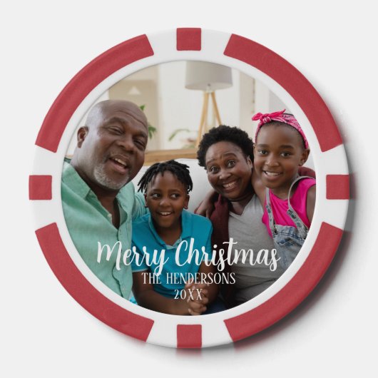 Custom Family Photo Double Sided Christmas Poker Chips (Voorkant)