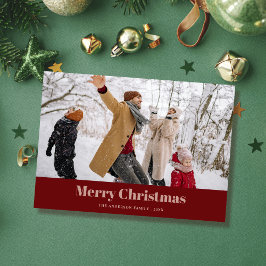 Custom family photo elegant modern christmas Card Feestdagenkaart