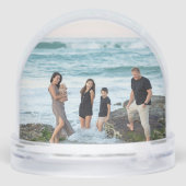 Custom Family Photo Holiday Snow Globe (Arrière)