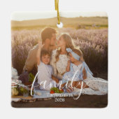 Custom Family Photo - Personalized Last Name  Keramisch Ornament (Voorkant)