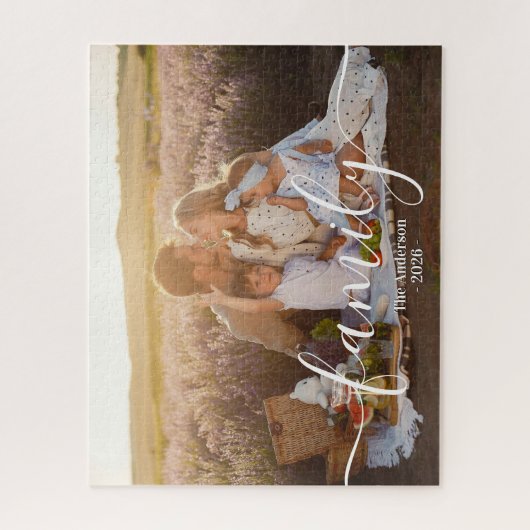 Custom Family Photo – Personalized Last Name  Legpuzzel (Verticaal)