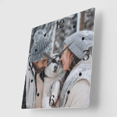 Custom Family Photo Square Wall Clock Vierkante Klok (Hoek)