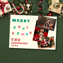 Custom family photos merry christmas Card Feestdagenkaart