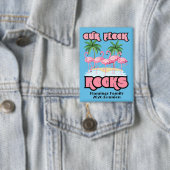 Custom Family Reunion Flamingo Party Theme Button (Insitu)