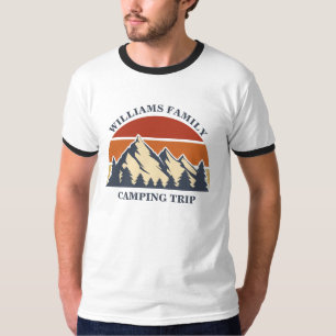 Custom Family Road Trip Camping Sunset Ringer T-shirt