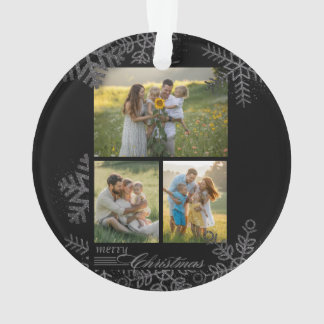Custom FAMILY Script One Photo Keepsake Ceramic Ba Ornament
