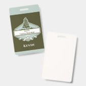 Custom Family Tree Logo Reunion Name Badge (Avant & arrière)