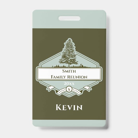 Custom Family Tree Logo Reunion Name Badge (Avant)