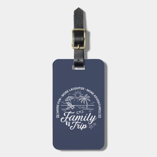 Custom Family Trip Groep Matching Beach Vakantie Bagagelabel (Voorkant verticaal)