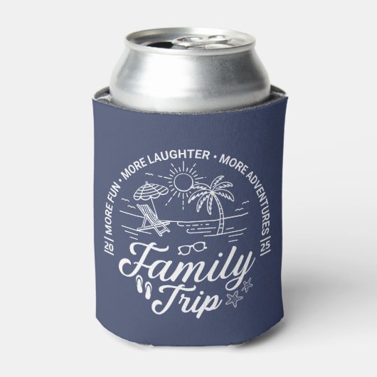 Custom Family Trip Groep Matching Beach Vakantie Blikjeskoeler (Blikje Voorkant)