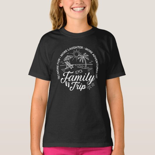 Custom Family Trip Groep Matching Beach Vakantie T-shirt (Voorkant)