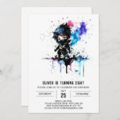 Custom Fantasy Ninja Boy Digitale Verjaardag Kaart (Voorkant / Achterkant)