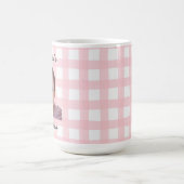 Custom Father's Day Gift Pink Gingham Pattern Mug (Centre)