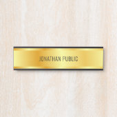 Custom Faux Gold Elegant Luxe Modern Sjabloon Deurbordje (Voorkant)