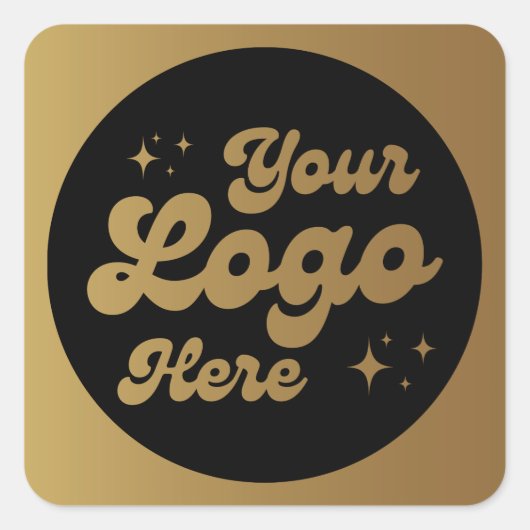 Custom Faux Gold Logo Vierkante Sticker (Voorkant)