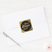 Custom Faux Gold Logo Vierkante Sticker (Envelop)