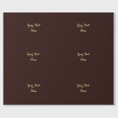 Custom Faux Gold Script Modern Bruin Check Patroon Cadeaupapier (Vlak)