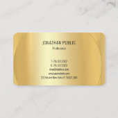 Custom Faux Gold Sjabloon Professioneel Modern Visitekaartje (Achterkant)
