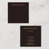 Custom Faux Gold Tekst Elegant Zwart Fluweel Moder Vierkante Visitekaartje (Voorkant / Achterkant)