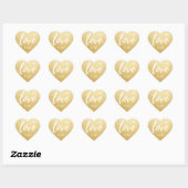 Custom Faux Goud Folie LIEFDE Script Zwart Bruilof Hart Sticker (Vel)