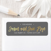 CUSTOM faux gouden folie scriptnamen grijs + goud Etiket (Insitu)