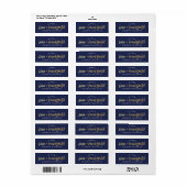 CUSTOM faux gouden folie scriptnamen navy + gold Etiket (Full Sheet)