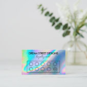 Custom Faux Holo Green Loyalty Kaart Visitekaartje (Staand voorkant)
