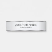 Custom Faux Silver Elegant Modern Sjabloon Deurbordje (Voorkant)