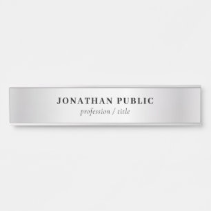 Custom Faux Silver Elegant Moderne Sjabloon Lang Deurbordje