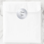 Custom Faux Silver Moderne Sjabloon Voeg Jouw teks Ronde Sticker (Tas)