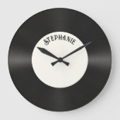 Custom Faux Vinyl Record Muziek Grote Klok (Voorkant)