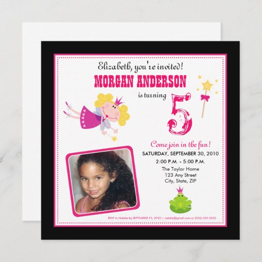 :custom: Fées Whimsical Invitation d'anniversaire  (Devant / Derrière)