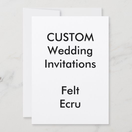 Custom FELT ECRU bruiloft uitnodigingen 5 "x7" (Voorkant)