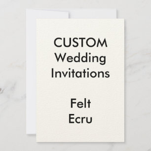 Custom FELT ECRU bruiloft uitnodigingen 5 "x7"