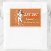 Custom Female Baseball Player Sticker (Sac)