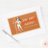 Custom Female Baseball Player Sticker (Enveloppe)