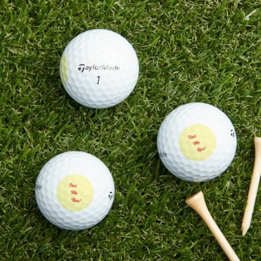 Custom 'Fine me Now!' Taylor Made TP5, 12 Pack Golfballen (Insitu Gras)