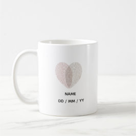 Custom Fingerprint Heart Wedding Anniversary Koffiemok